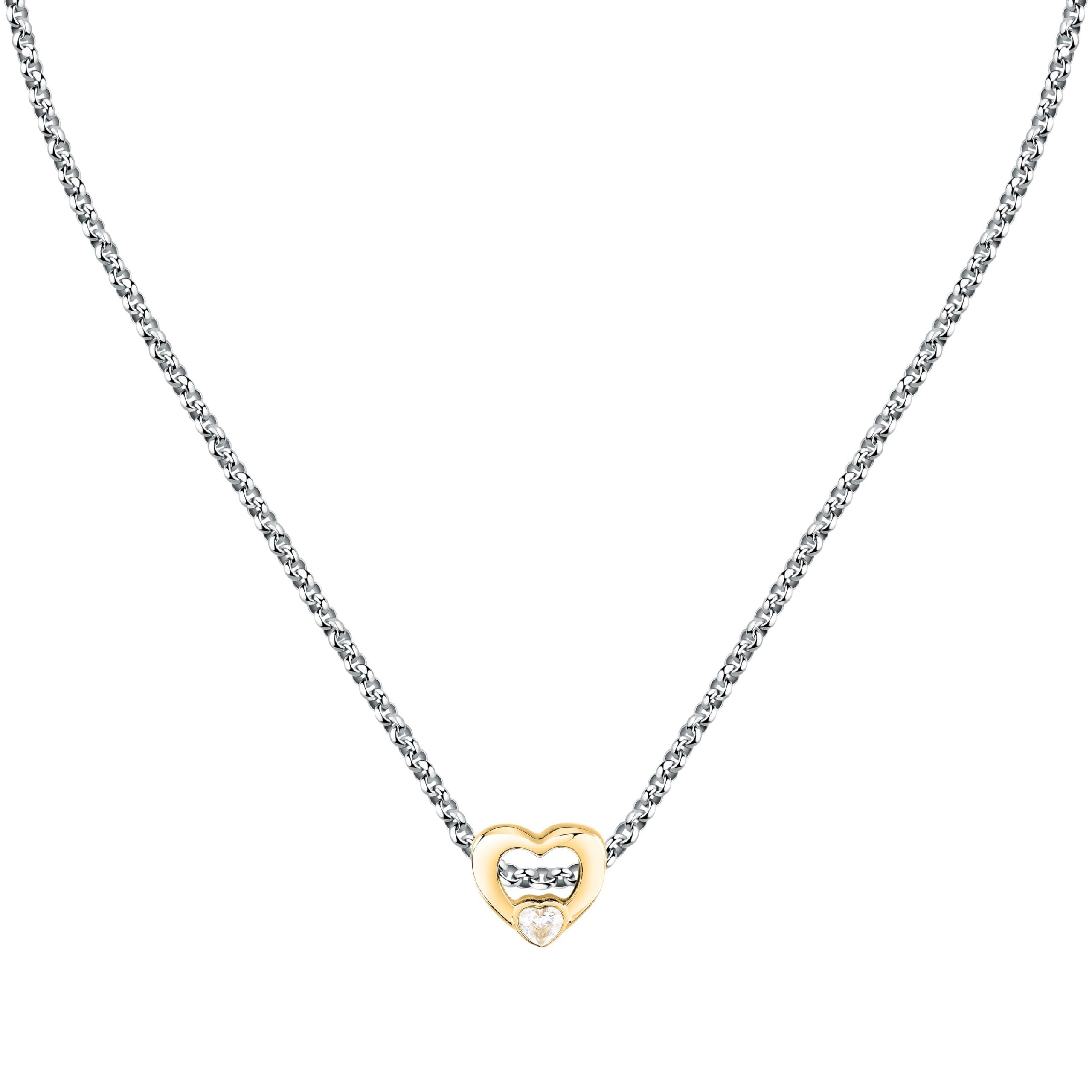 Morellato Collana Donna in Acciaio, Cristalli, Collezione DROPS, Cuore, Idee Regalo Donna - SCZ1414
