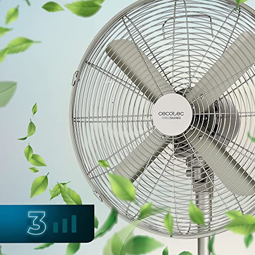 Cecotec Ventilateur sur pied EnergySilence 610 Steelstyle. finition acier 16" de diamètre avec 4 pales 3 vitesses oscillation hauteur réglable sécurité maximale - vue 7