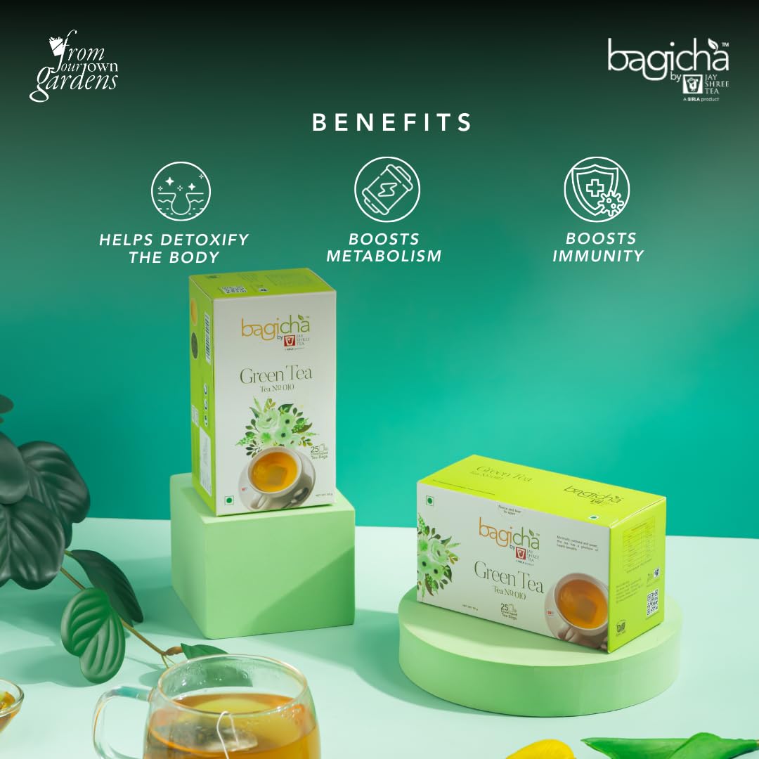 Bagicha by Jay Shree Tea Green Tea | Immunity Booster - 25 Tea Bags, 50g — Amazon image 4