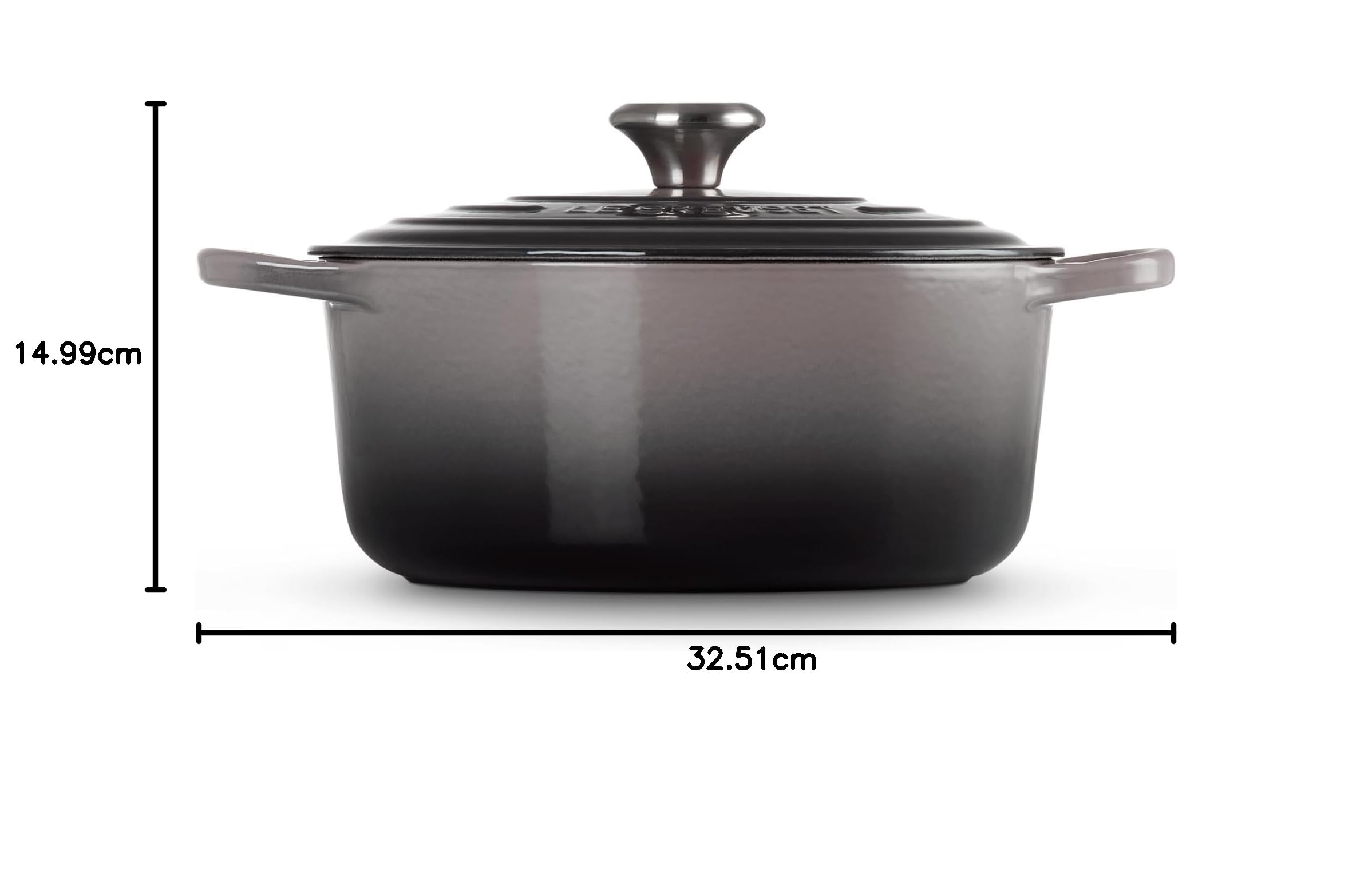 Le Creuset Evolution Casseruola in Ghisa con Coperchio, Diametro 26 cm, Rotonda, Adatta a Tutte le Fonti di Calore, Inclusivo Induzione, Volume: 5.3 l, 5.135 kg, Grigio (Flint)