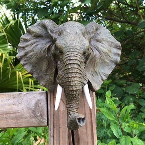 AlphaMY Wall Decor Hook / Hanger Animal Head shaped Coat Hat Hook Heavy Duty, Rustic,Recycled, Decorative Gift (Elephant)