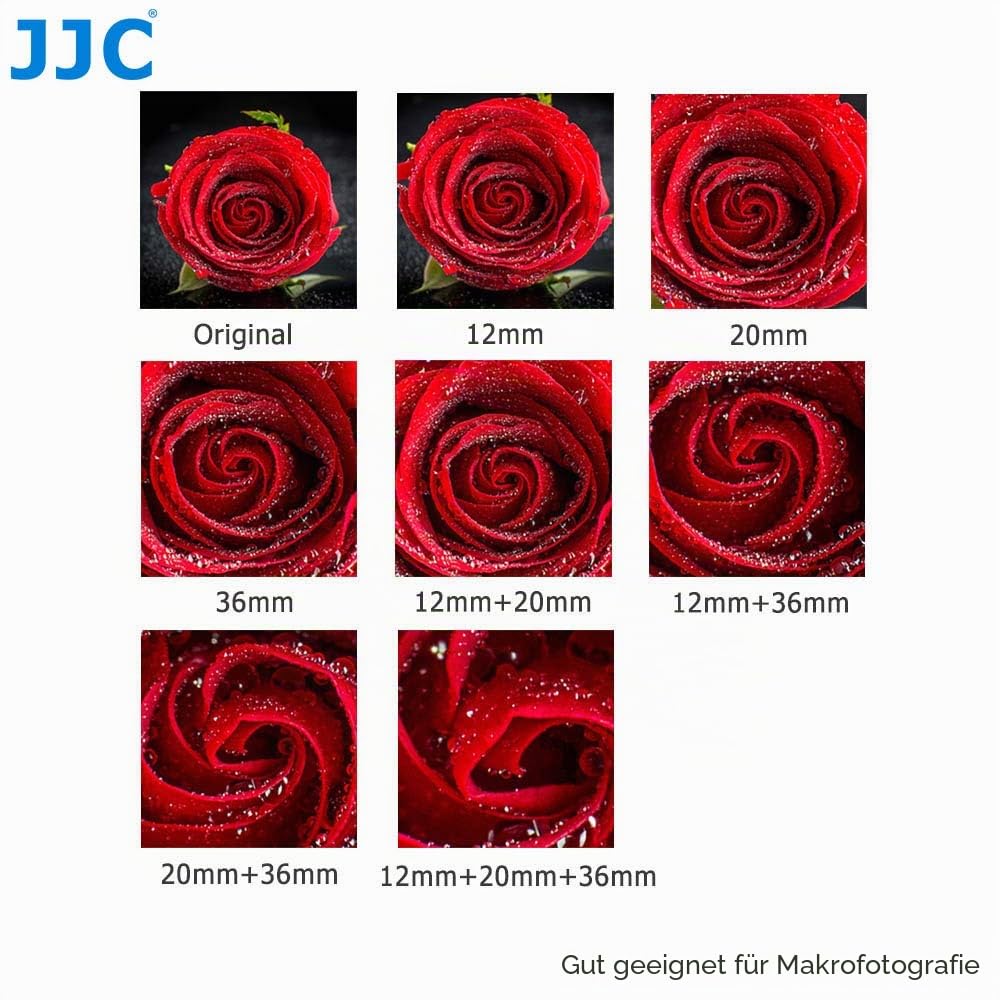 JJC Autofokus Makro Zwischenringe (AF) mit TTL-Belichtung für Makrofotographie 12mm 20mm und 36mm (Passen für Canon EOS EF/EF-S Mount Kameras)