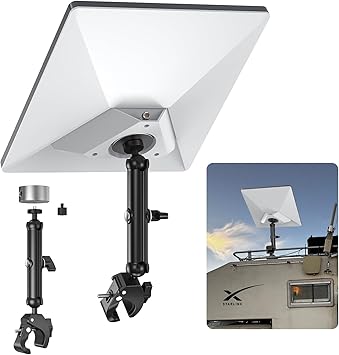 XLTTYWL 2025 Starlink Mini Pole Mount Kit, Aluminum Mini Starlink Tripod Adapter with 1/4"-20 & 3/8"-16 Thread and Adjustable Clamp Bracket for Star Link Mini X Dishy RV, Camper, Roof Rack, Balcony
