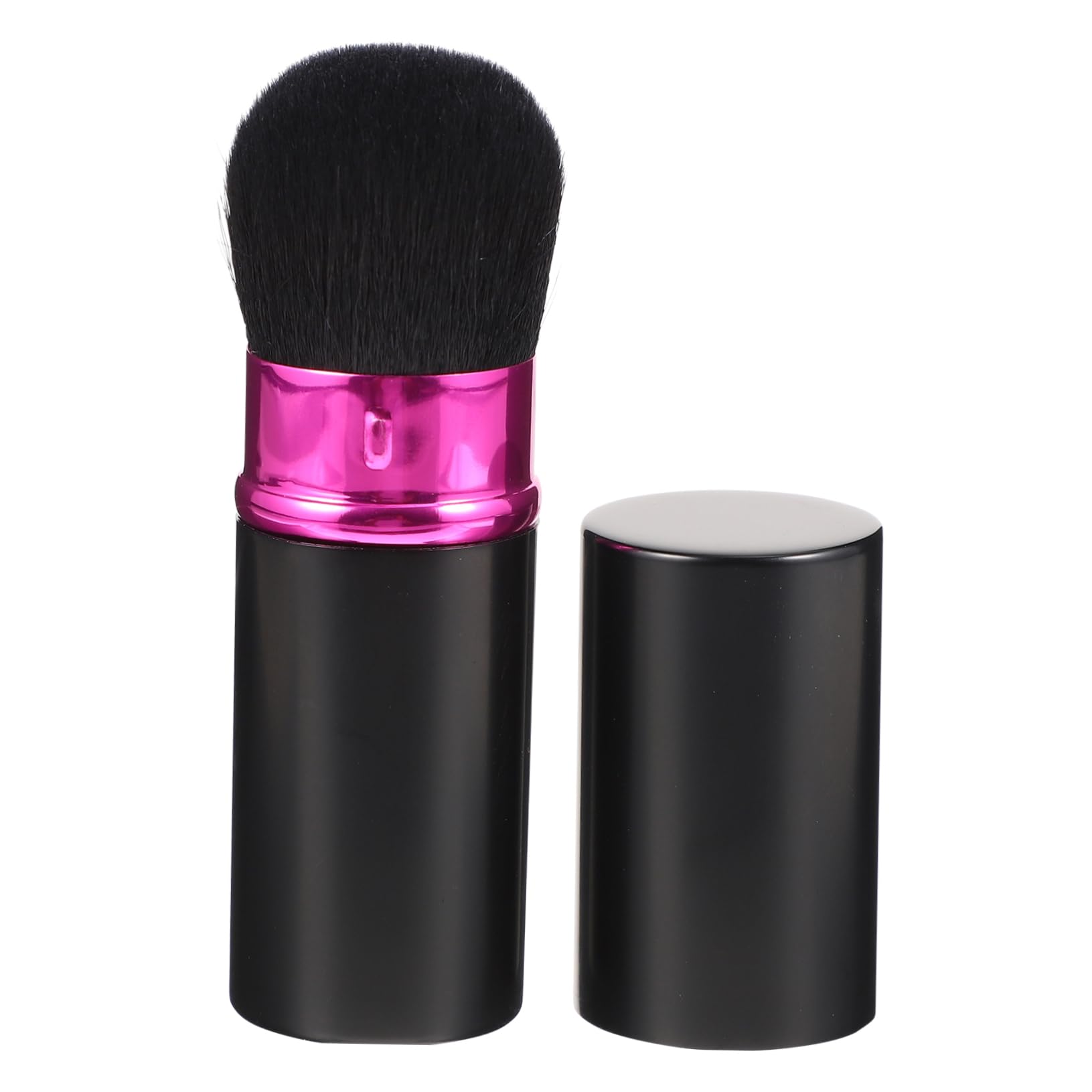 PartyKindom 1pc Retractable Makeup Brush Blusher Tool for Loose Professional Cosmetics Brush Black and Purple for Daily Use and Makeup Enthusiasts