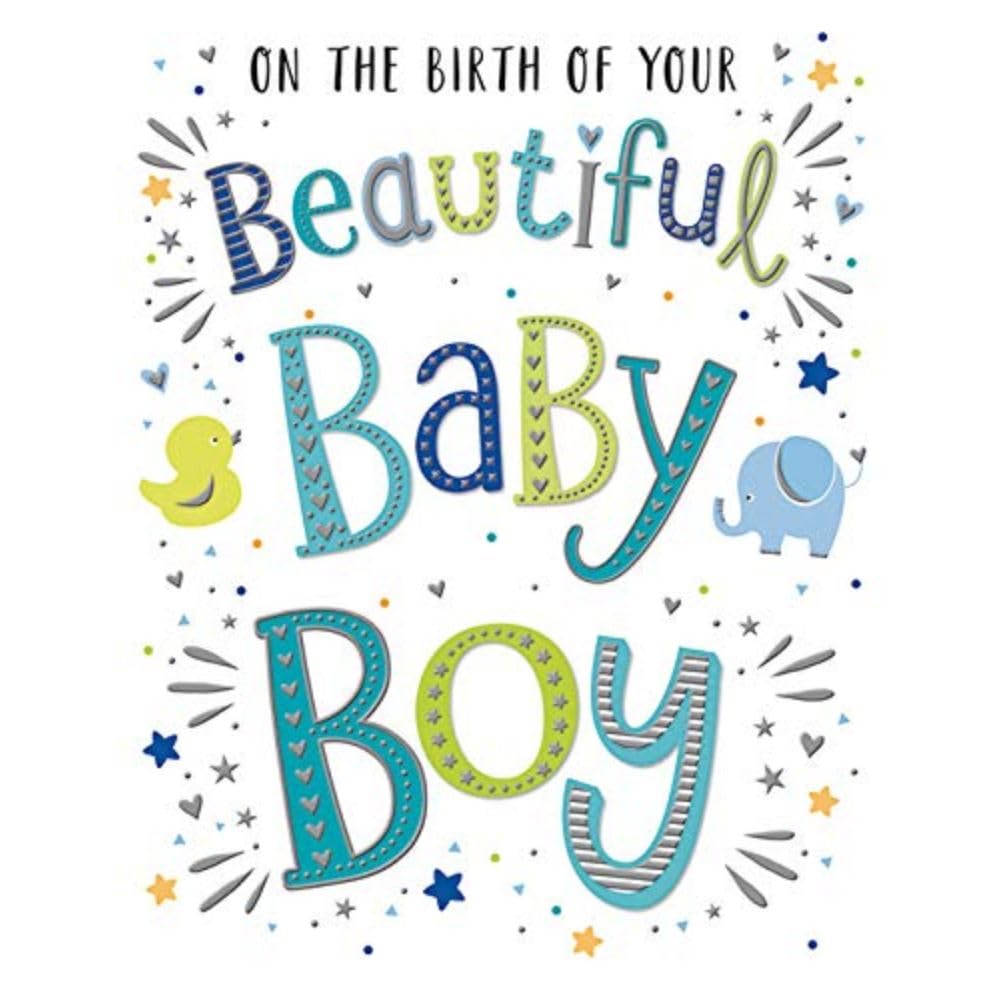 On The Birth Of Your Beautiful Baby Boy Card Congratulations Arrival Blue New