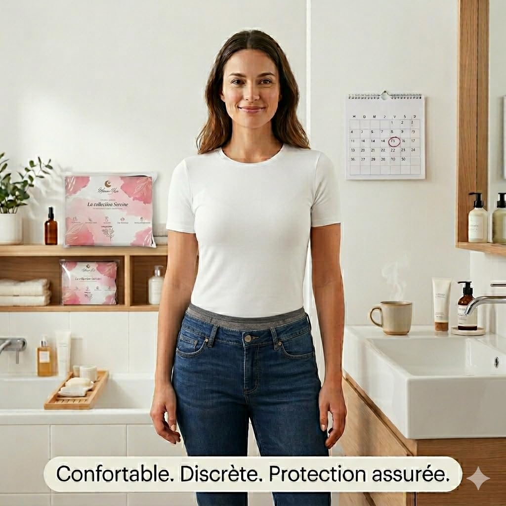 Générique kit Complet Serviettes hygiéniques Lavable/réutilisables en Fibre de Bambou+Culotte+Sac imperméable et Filet de Lavage Inclus
