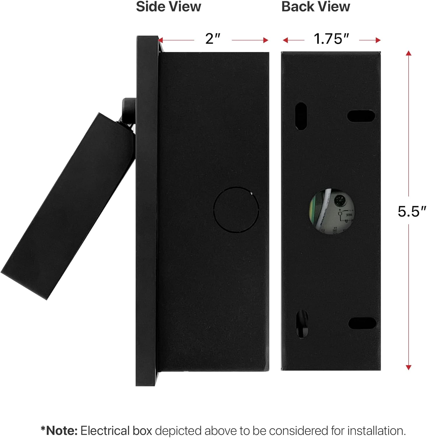 LEEKI Modern Wall Mounted Bedside Adjustable Reading LED Light Sconce - Just Lift to Turn On or Hide to Turn Off - Black