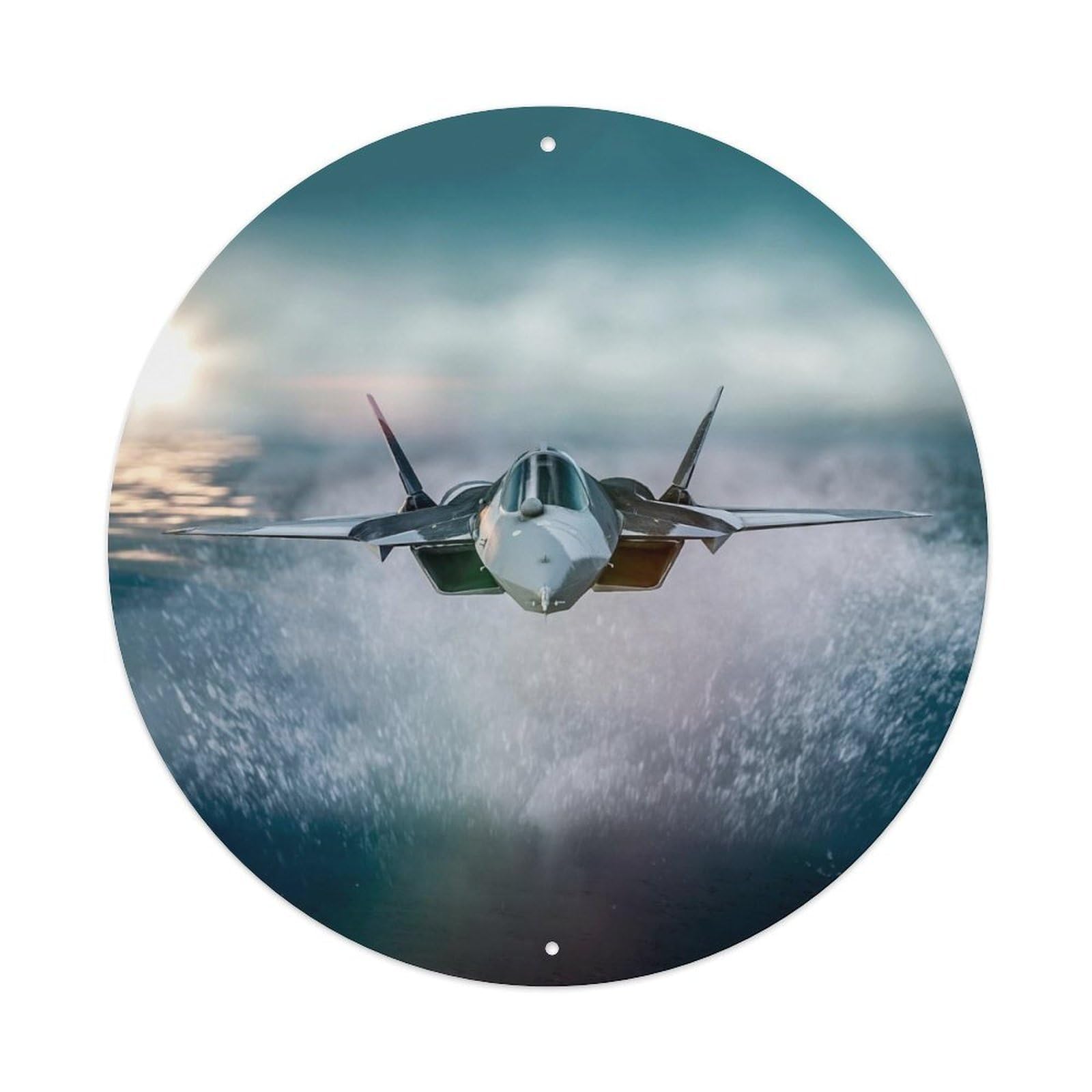 Olyhtr 8X8inch Classic Style F-22 Raptor Stealth Fighter Military Aircraft Metal Tin Sign