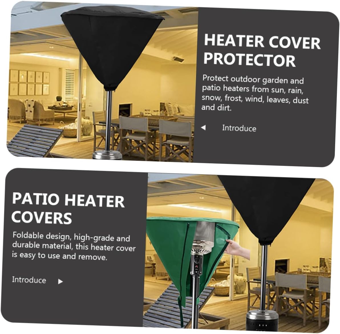 DECHOUS Heavy Duty Patio Heater Cover Waterproof Outdoor Heater Protector UV Resistance for Garden and Patio Use