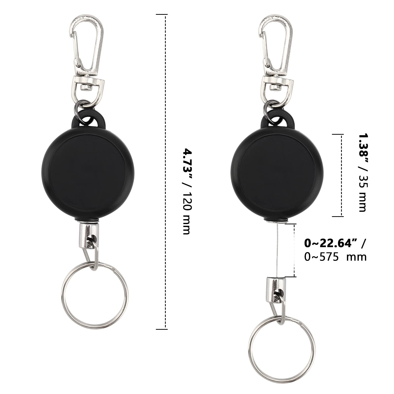 ZOENHOU 10 Pcs Retractable Keychain, Stretchy Keyring Clip - Image 2