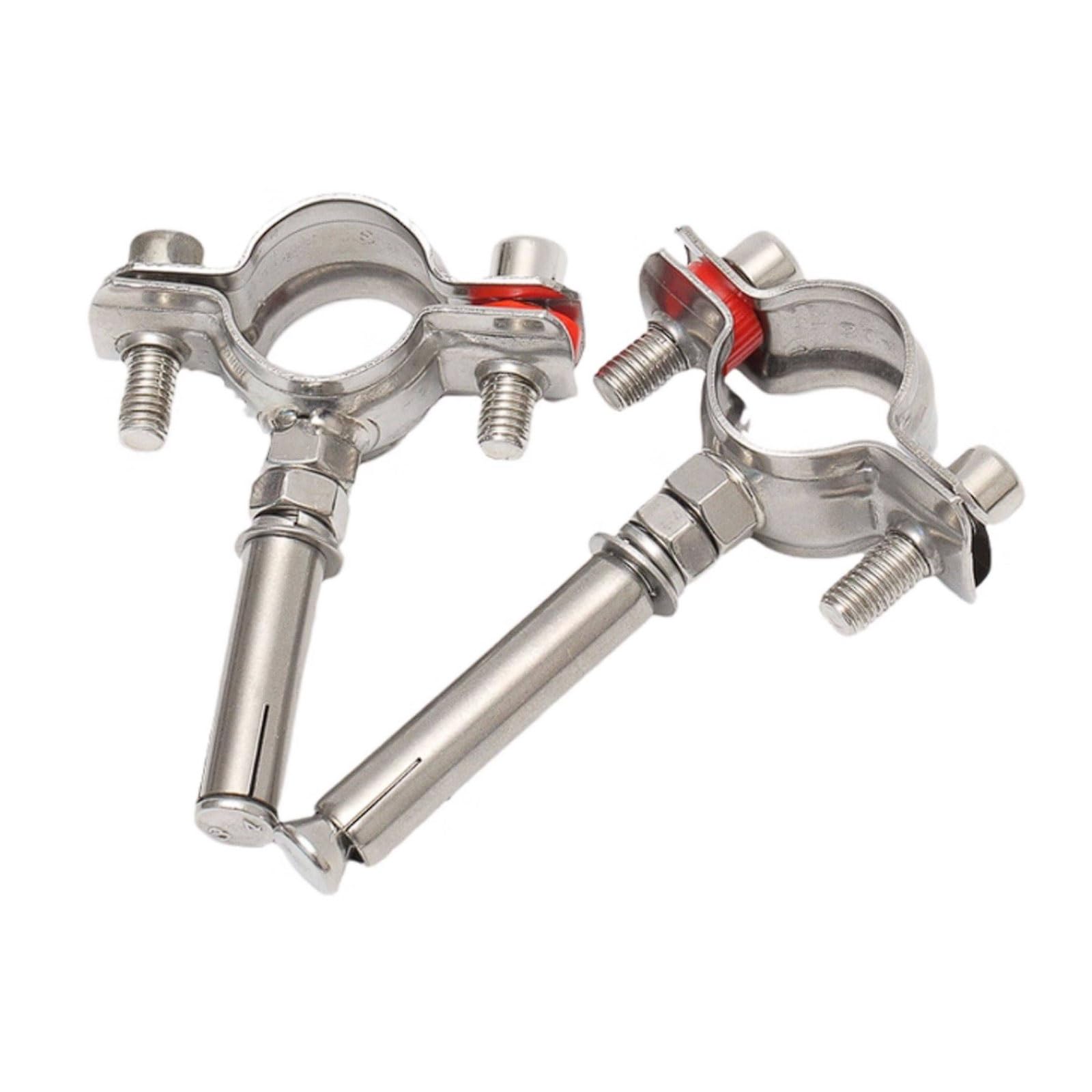 304 Stainless Steel Expansion Pipe Clamp 2 Pack Hanger Bracket for PVC, PPR, Drainage Pipes(【Φ45-48】)