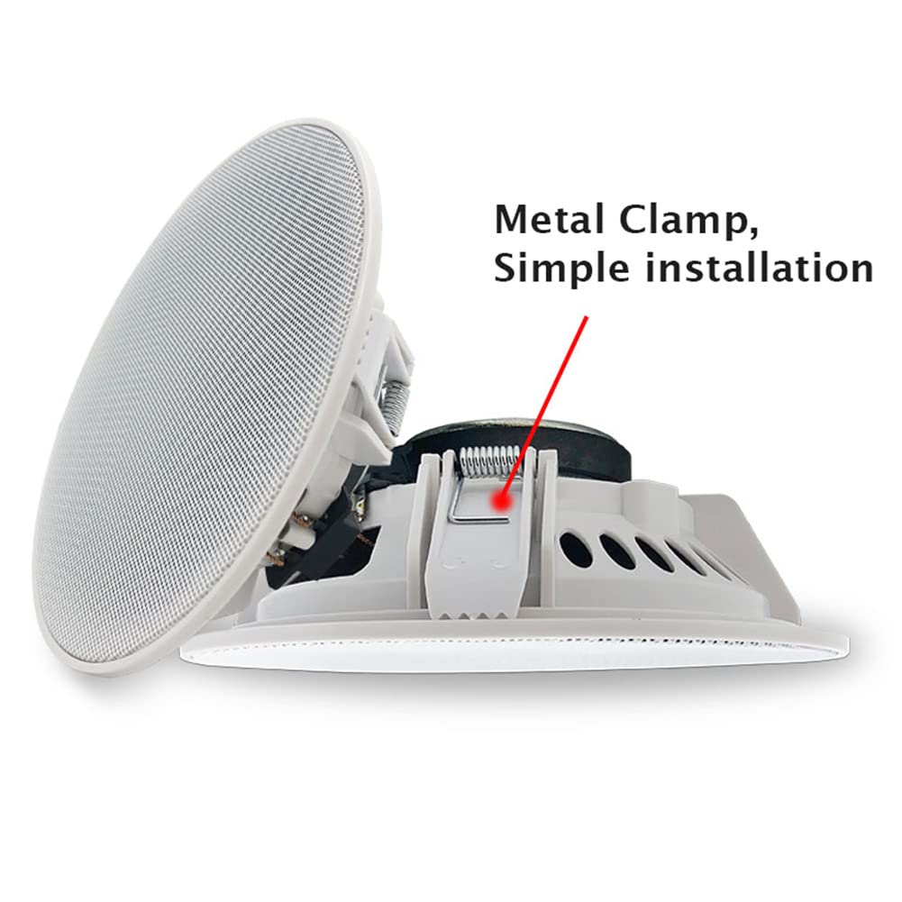 Pasotim 6Inch Cone Ceiling Speaker Indoor Roof Loudspeaker Good Sound Quality in-Wall Speaker Music System