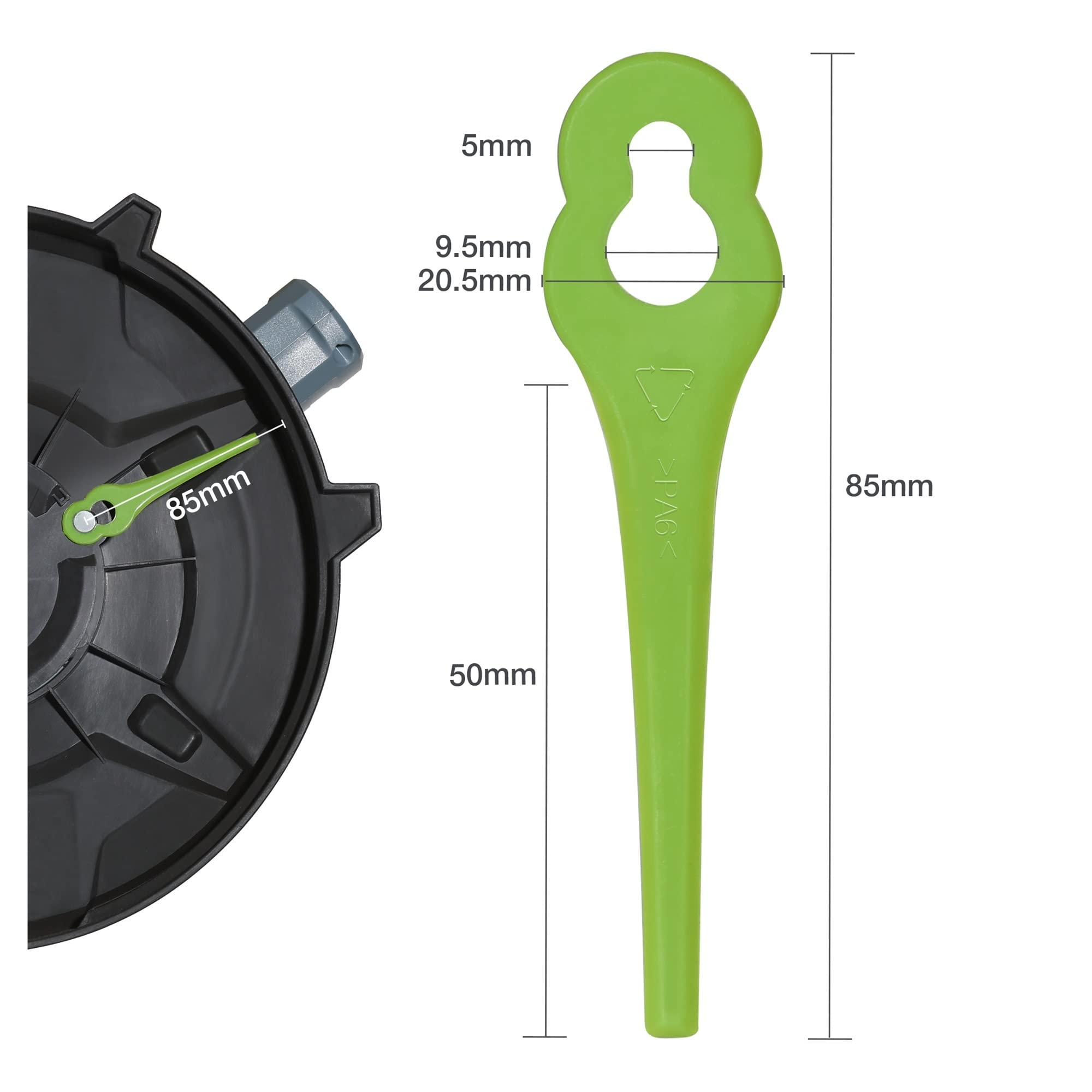 Cortacésped eléctrico de 20V, cortacésped inalámbrico, Cortador de Hilo de liberación automática, Herramientas de poda de jardín con 20 Cuchillas de Repuesto