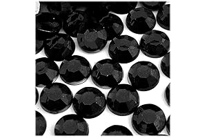The Crafts Outlet Round 16mm Flatback Acrylic Rhinestones - Jet Black