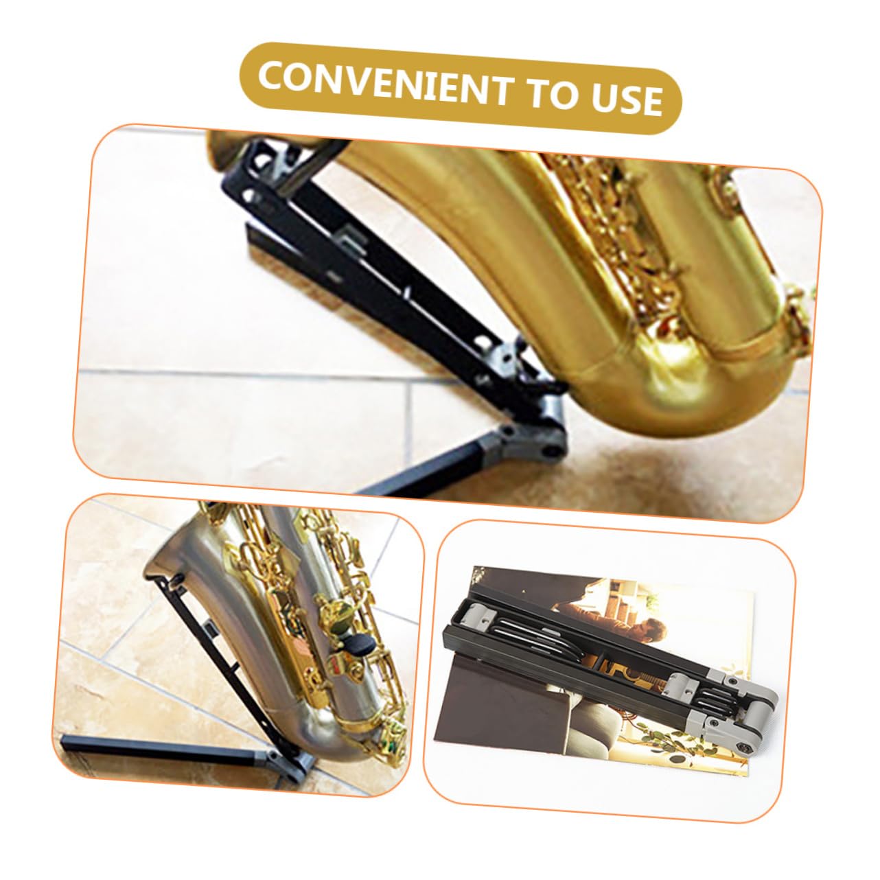 TOYANDONA Supporto Per Sax Pieghevole e Portatile Stativo Metallo Per Saxofono Supporto Di Stoccaggio Per Sax Contralto