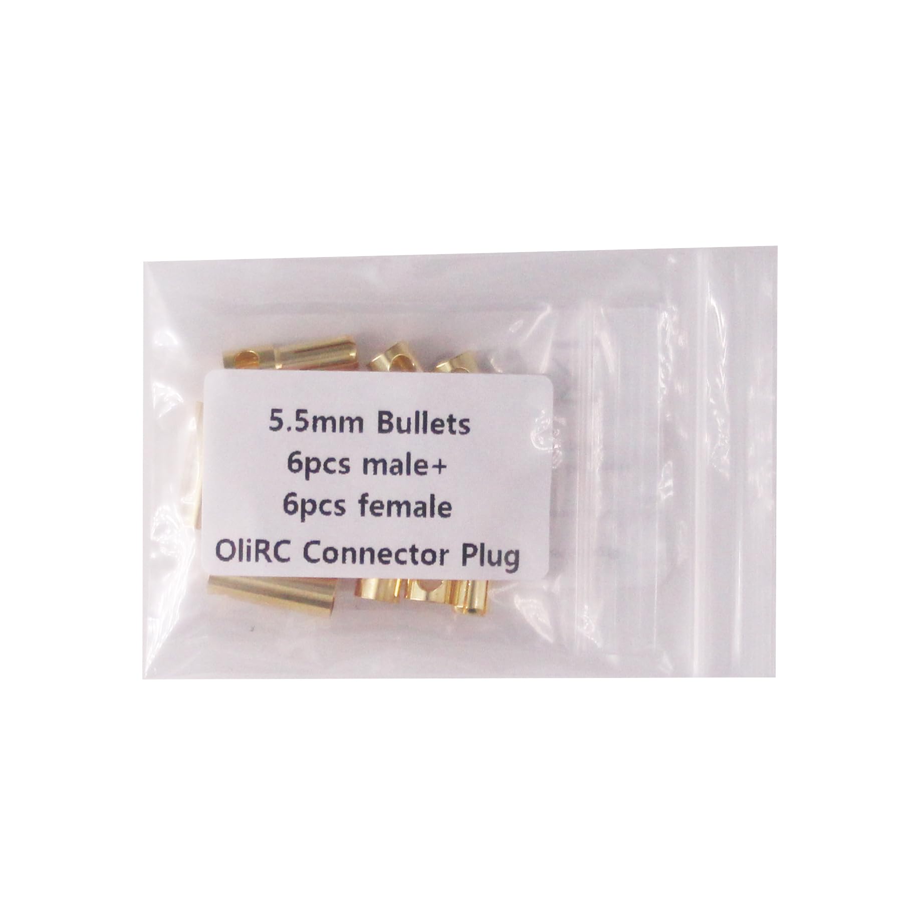OliRC 6 Pairs 5.5mm Gold Bullet Connectors – Male & Female Plugs For RC Battery, ESC, Motor - View #5