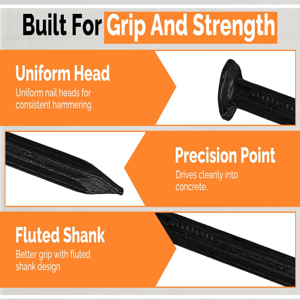 Concrete Masonry Nails - 1" Fluted, 100 Count -2 Concrete Masonry Nails - 1" Fluted, 100 Count -2