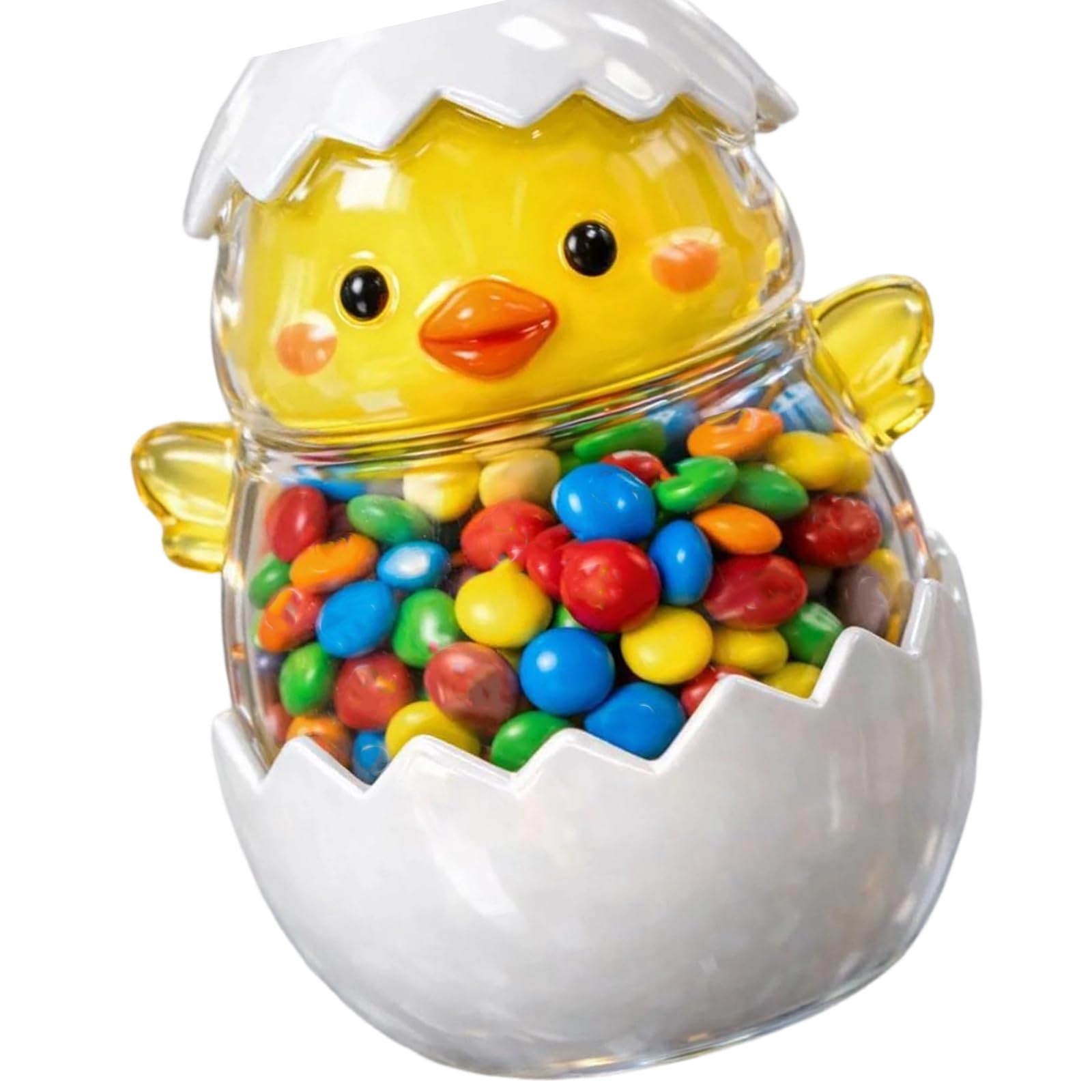 hogtnd Crystal Clear Candy Container with Easter Eggs, Rabbit, Chick Shape, Spring Table Decoration, Treats, Cookies, Chocolate Tin, Glass Storage Jar