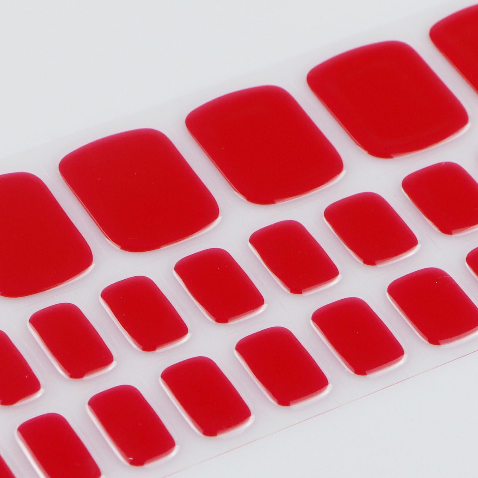 JMEOWIO Gel Toenail Stickers Red Semi Cured Gel Toenail Strips Wraps UV/LED Toenail Supplies Toenail Art Design Decoration Accessories - Image 4