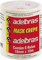Fita Crepe, Adelbras 0669000002, Multicor, Pacote de 6