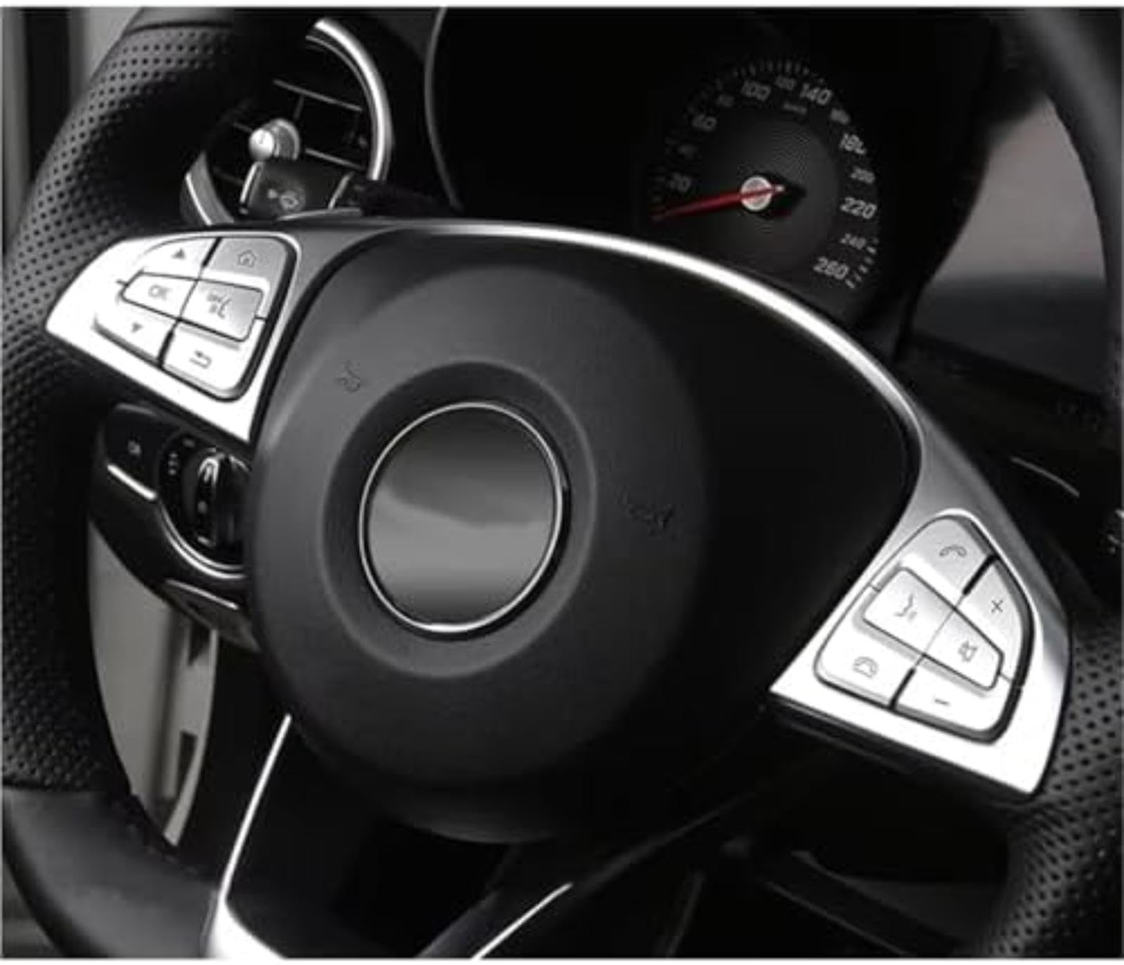 Wnętrze samochodu, dla mercedes-benz A B, dla Cla, dla Gla, dla Gle, dla Gls, dla Cls C, dla klasy Glc Chrome osłona przycisku na kierownicy tapicerka akcesoria samochodowe styl (A Style)
