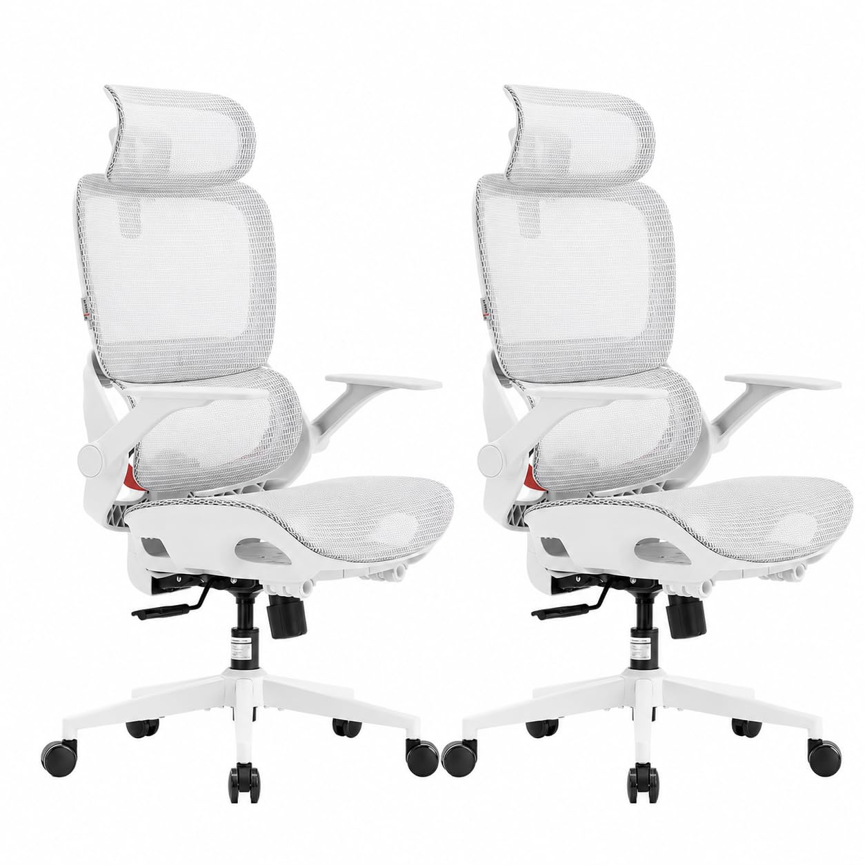 SIHOO B100 Office Chair, Comfy Ergonomic Office Chair, High Back Computer Chair with Adaptive Lumbar Support & wide Headrest, Flip-up Armrests, Swivel Desk Chair for Long Hours, WITHOUT Footrest, Grey