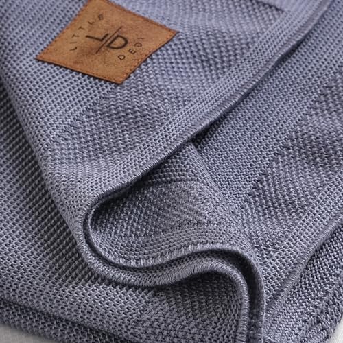 Image of Hypoallergenic Silky Baby Blanket - 30x40 Inches Grey Blue, Oeko-TEX Certified, Thermal-Regulating, Soft Knit Neutral for Girls & Boys - Swaddle or Toddler Blanket, Dua