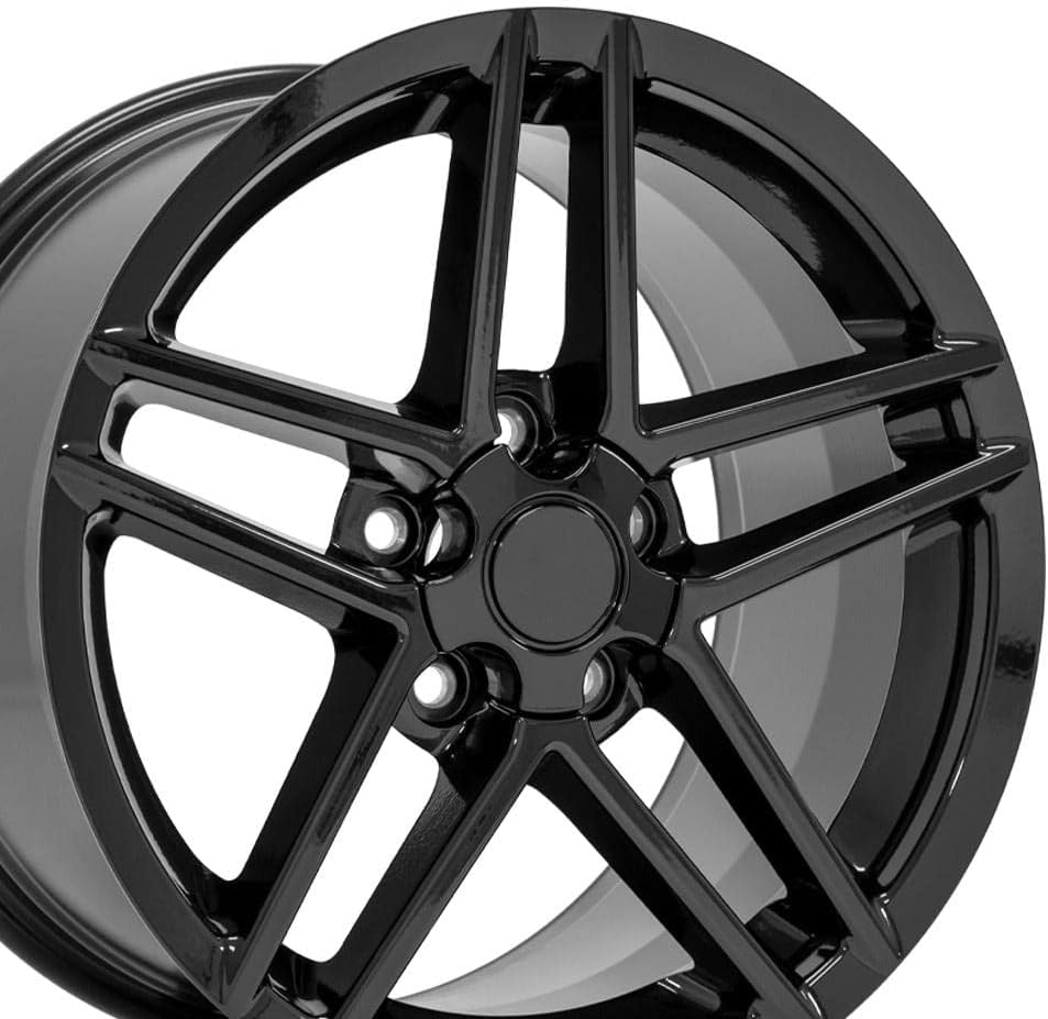 OE Wheels CV07A 17 Inch Rim Fits Corvette C6 Z06 Style 5x120.65 17x9.5 Gloss Black - Hollander 5342 (1)