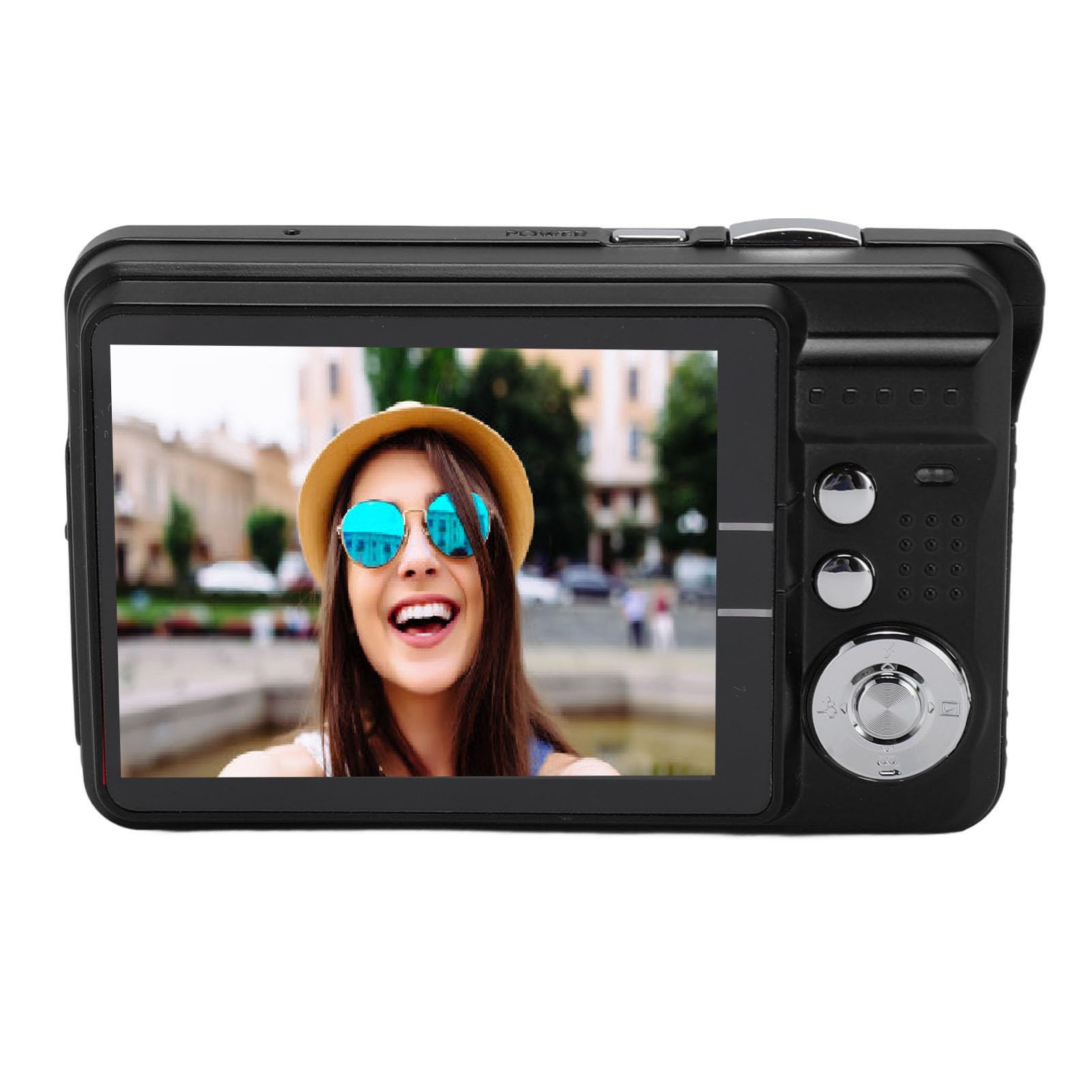 Fotocamera Digitale 4K per Fotografia, Fotocamera Compatta HD con Zoom 8X Anti-vibrazione e Messa a Fuoco Automatica con Schermo da 2,7 Pollici, Bellezza Automatica, Fotocamera