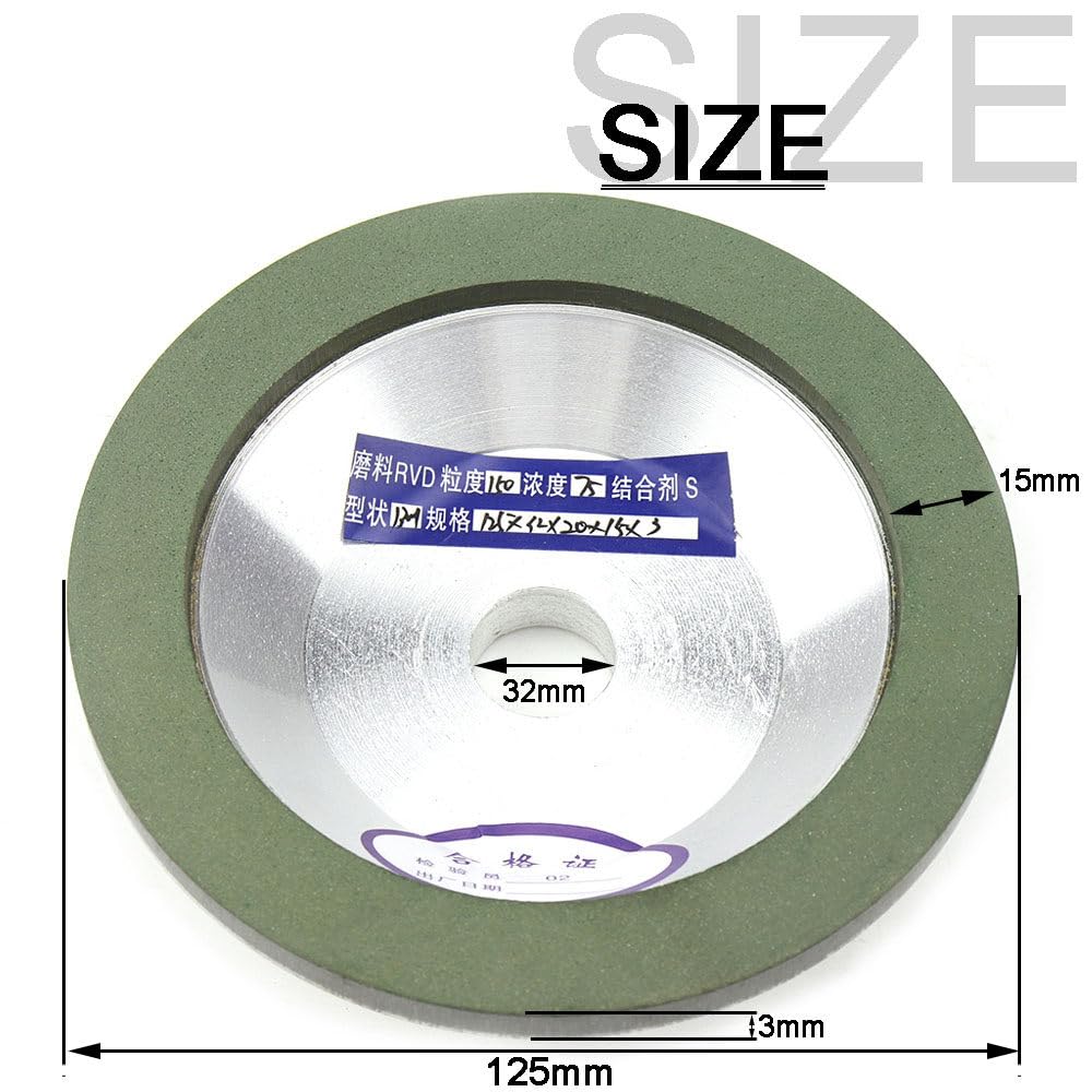 100/125/150mm Diamentowa tarcza szlifierska Żywica garnkowa Koło polerskie do ostrzenia ostrzy piły ze stali wolframowej Materiały ścierne, 125x20x10x3,320