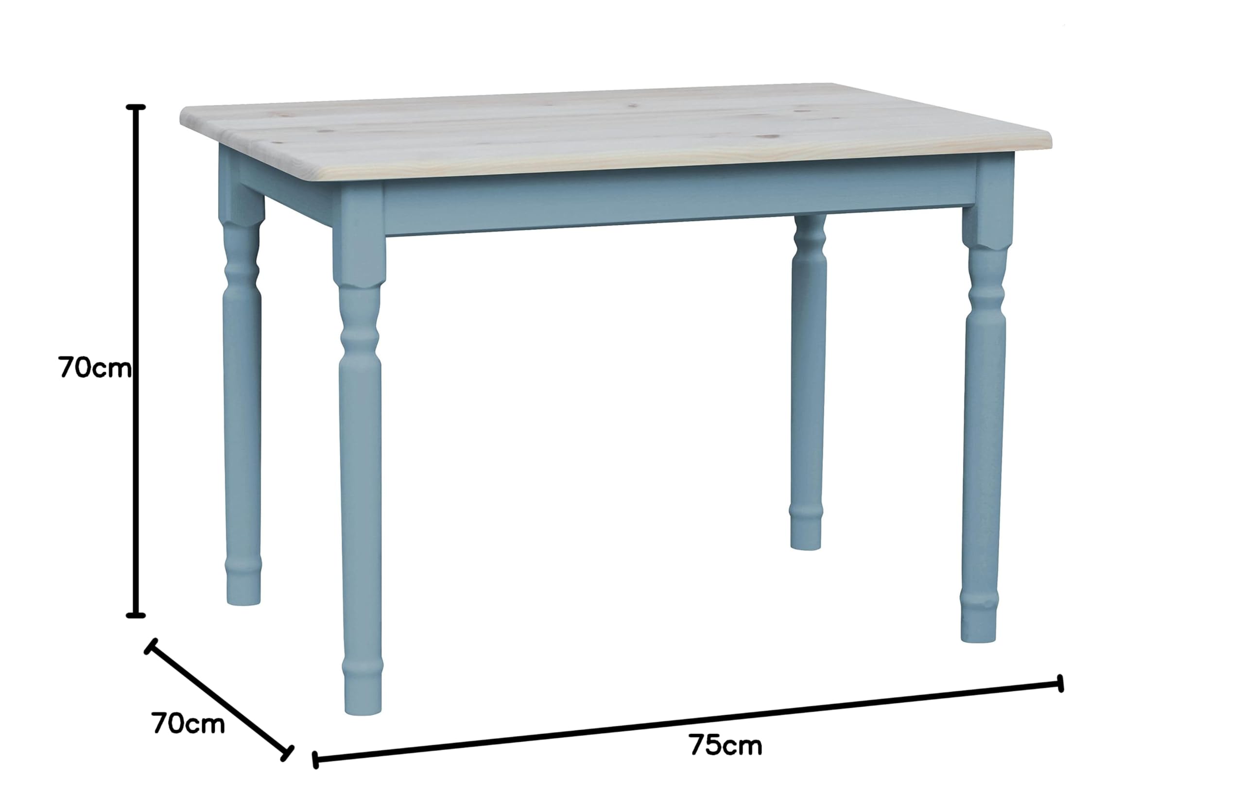 k koma Tavolo da pranzo Blau in legno massiccio di faggio in stile rustico - NUOVO (70 x 120 cm)