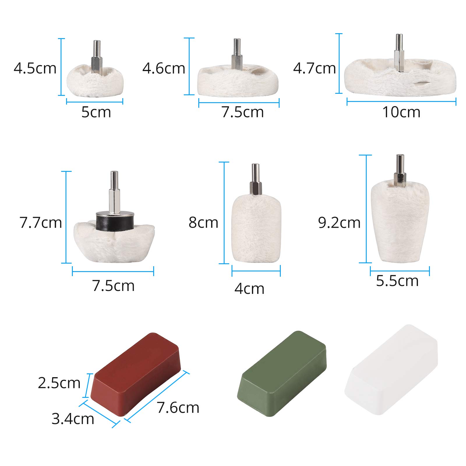 CRILSTYLEO 20-tlg. Polierset - Poliermopps Für Bohrmaschine & Metallpolitur