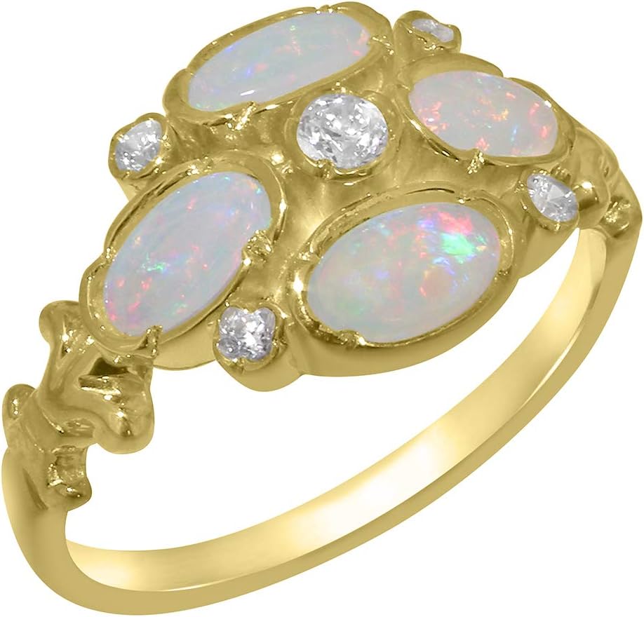 ★【英国アンティーク】K9 372 ガーネット オパール ゴールド 9号　指輪 K9 オパール イエローゴールド 英国 アールデコ ホールマーク