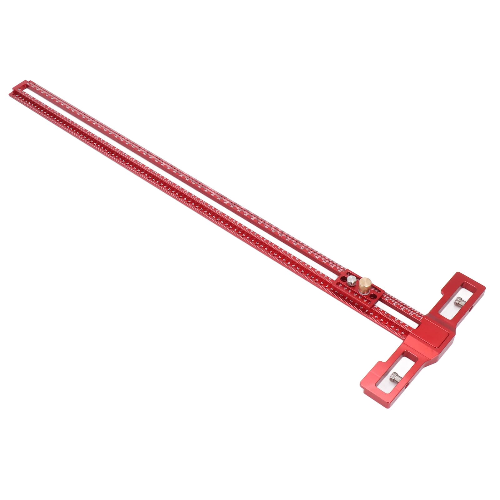 TOPINCN Regla de Trazado Tipo T de Aleación de Aluminio Estable de 24 Pulgadas para Carpintería con Control Deslizante a Presión y Base Engrosada, Adecuada para Profesionales y Entusiastas de la