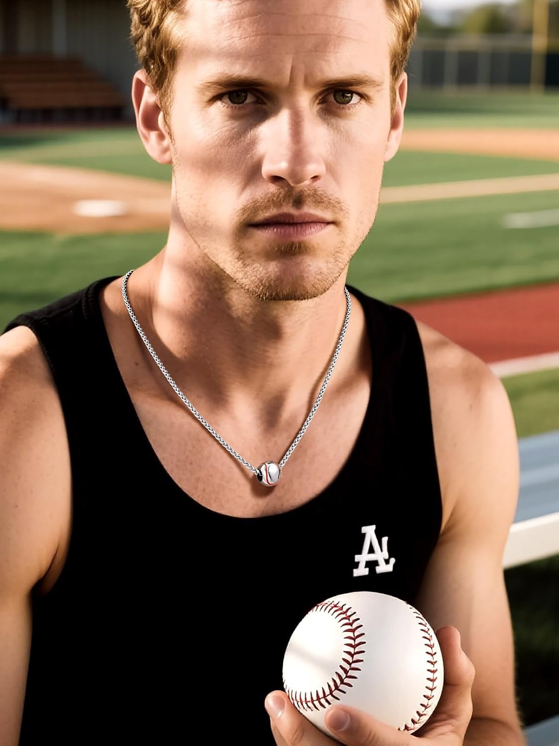 Bandmax Sports Style Necklaces for Men Women Stainless Steel Rugby/Basketball/Soccerball/Baseball Pendant Chain Necklace Gift for Son Grandson Husband Sport Fans - Image 9