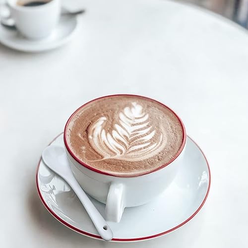 Miniatura 4 de AceElite Juego de 8 cucharas de café de cerámica, cucharas pequeñas para café, té, yogur, salsa y postres, helado, cucharaditas rojas aptas para