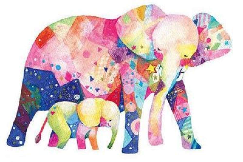 Peinture diamant 5D éléphant de couleur, idée cadeau pour loisir manuel