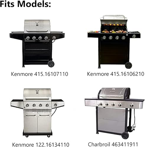 Miniatura 3 de KP758 Grill Flame Tamer para Kenmore 415.16107110, 415.16106210,122.16134110, Charbroil 463411911, Nexgrill 720-0719BL, 720-0773 Piezas de repuesto