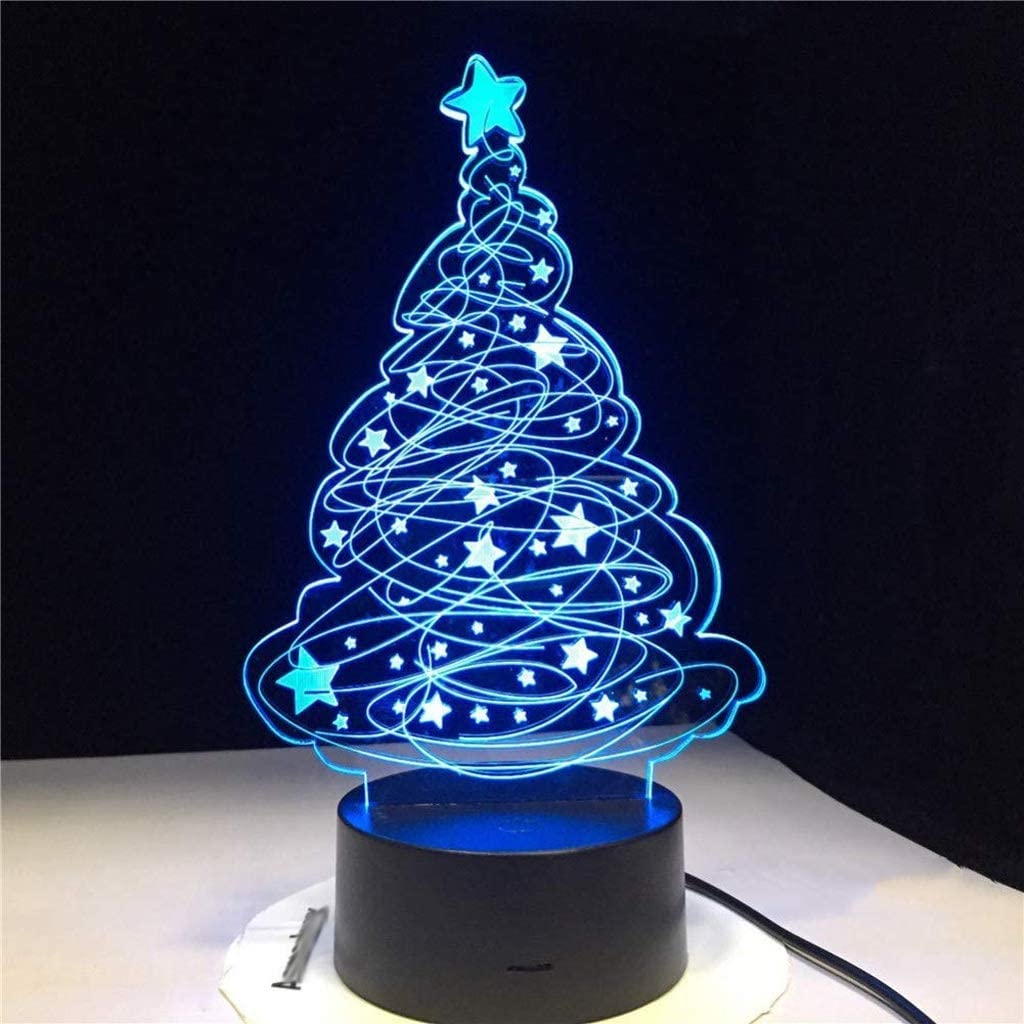 Lampka nocna LED 3D, wielokolorowy przełącznik dotykowy zasilana przez USB, dekoracyjna lampa stołowa, kreatywny prezent urodzinowy lampka nocna