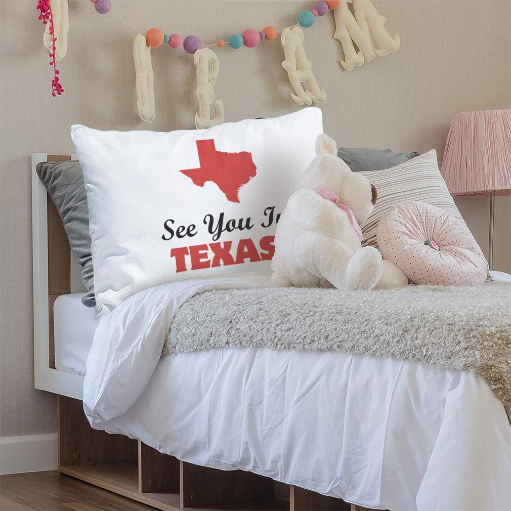 Custom Pillow Case See You in Texas! Funny Humor Funny & Novelty Polyester Home Decor Bed Pillow Covers Personalized Text Here 30x20 Inches