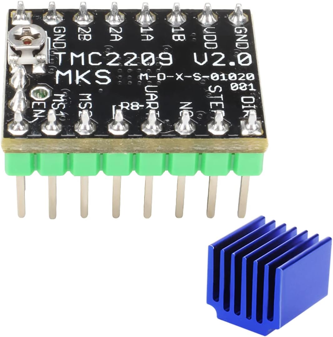 WANGCL Stepper Motor Driver TMC2209 with Heat Sink Excellent Mute Effect for 3D Printer Park MKS Gen L/MKS SGen L/SKR V1.3