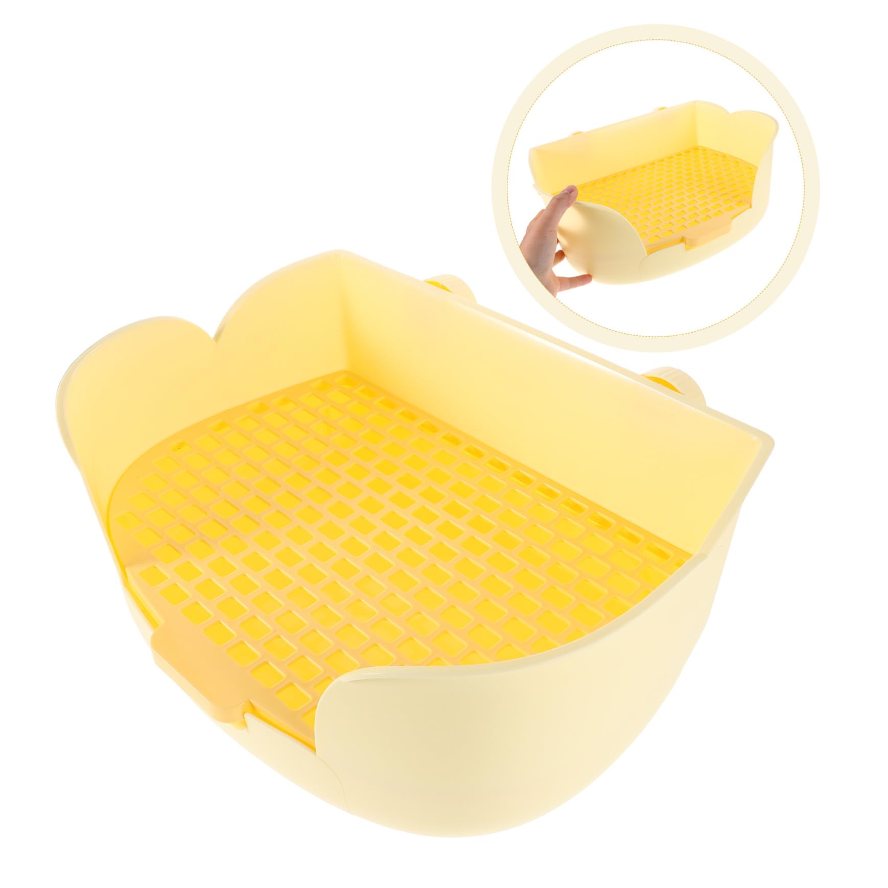 Lettiera per Conigli Piccola in Plastica Lettiera Vassoio per Furetti Cincillà Toilette Angolare Trasportino per Animali Domestici