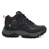 Bota X-Trail de Segurança com Bico de PVC, em Couro, Impermeável, Palmilha Anatômica