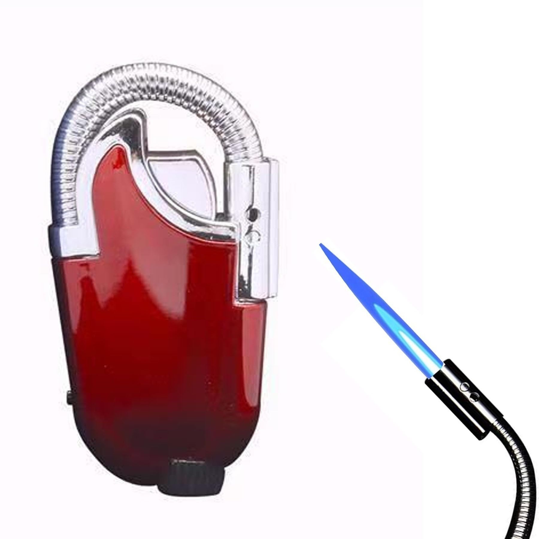 Encendedor de antorcha recargable con llama ajustable de 360 grados y antiviento 1