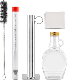 Maple Syrup Hydrometer Test Cup Kit, Maple Sap Hydrometer with Stainless Steel Maples Syrup Equipment, Design for Maples Syrups Supplies, Easy to Read and Accurate