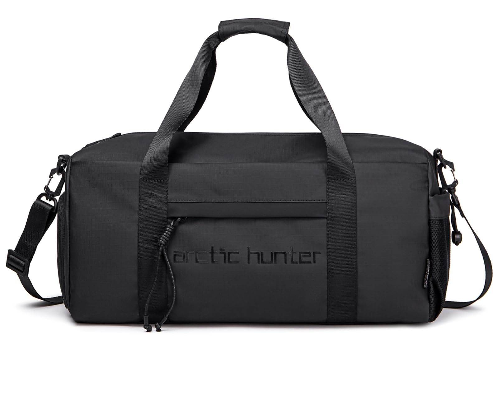 Arctic Hunter Sport Travel Duffle Bag for Men Women 28L Polyester Gym Bag with Shoe Compartment Water-resistant Multi-pockets Handbag Detachable Shoulder Strap Sleek Training Swimming Duffel Bag,Black