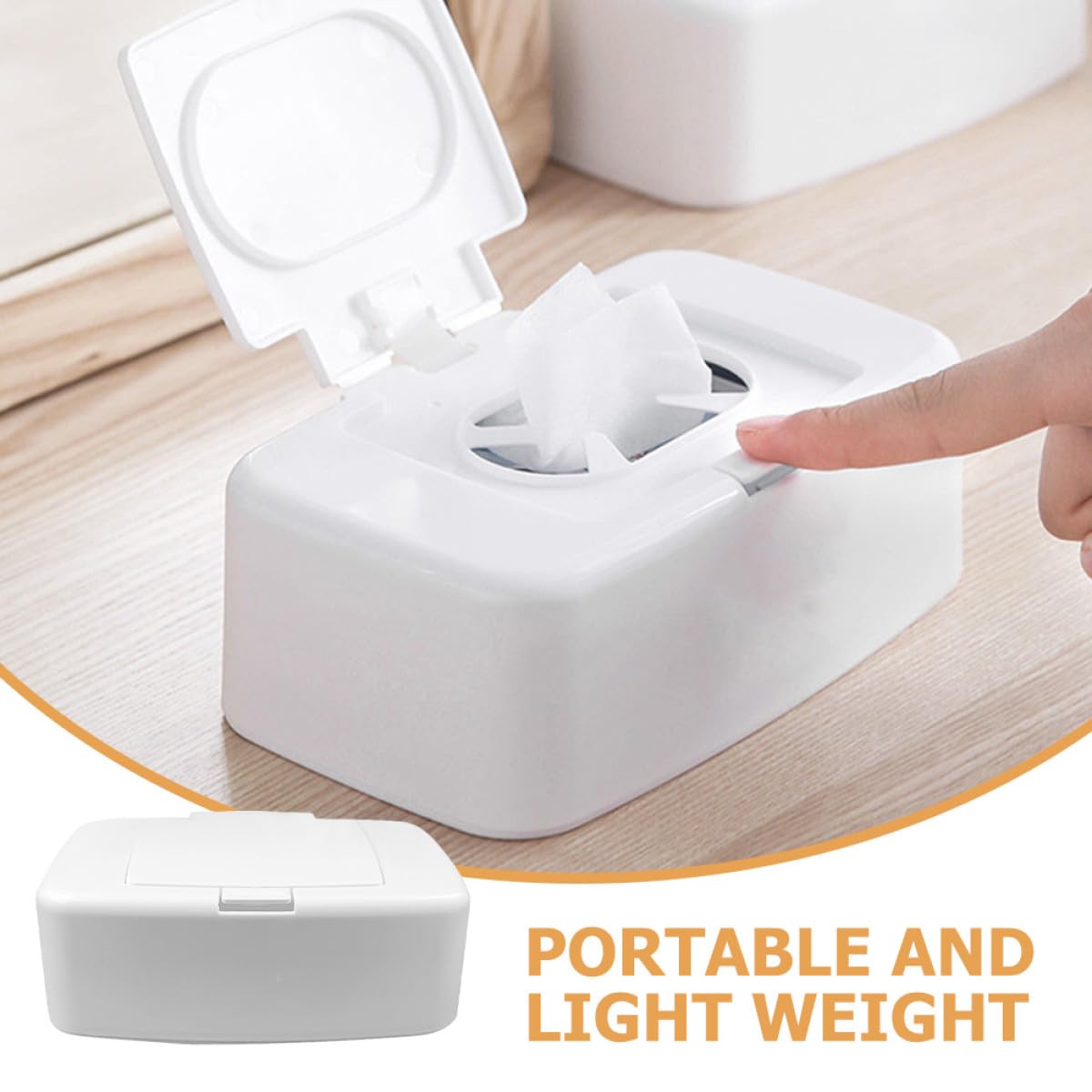 Caja de Toallitas de Plástico Pp Recargable y Portátil 4 Piezas para Almacenamiento Simple Adecuado para Coche y Cajones