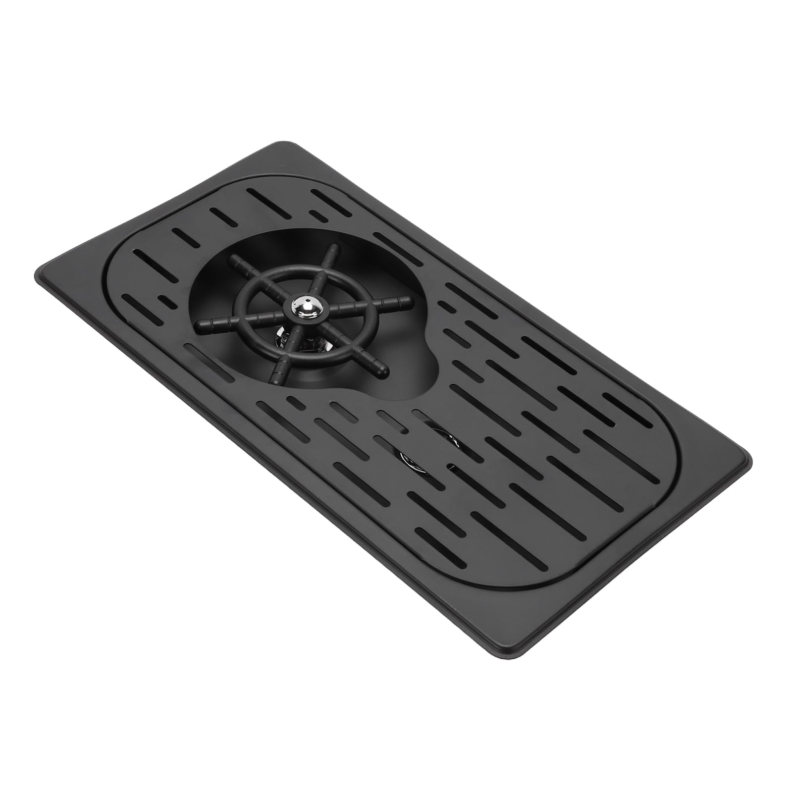 Duokon Enjuagadora de Fregadero de Vidrio de Acero Inoxidable con Chorros de Agua a Alta Presión Limpia y Drena Automáticamente las Aguas Residuales para Cafetería, Bar, Uso Doméstico (BLACK)