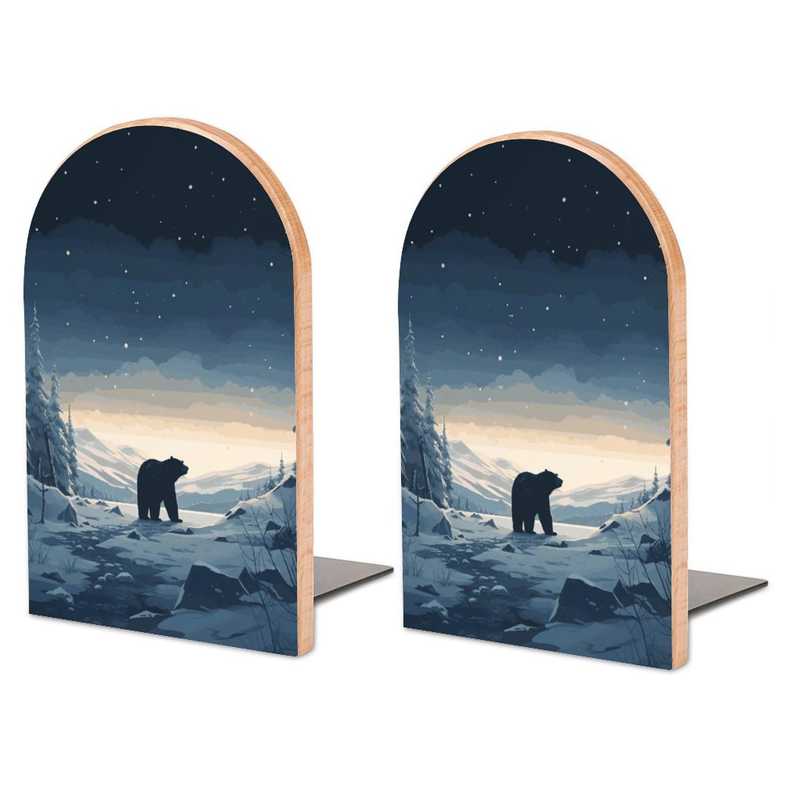 Serre-livres ours polaire pour un bureau scandinave ordonné