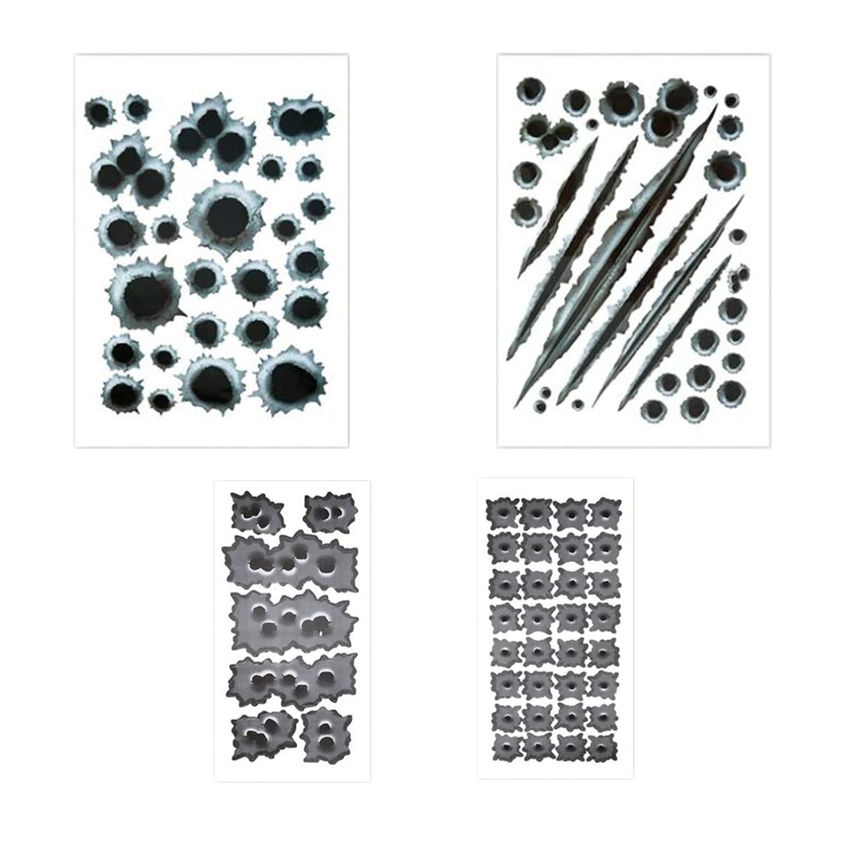 6 x Bullet Hole Decal Stickers - Self Adhesive
